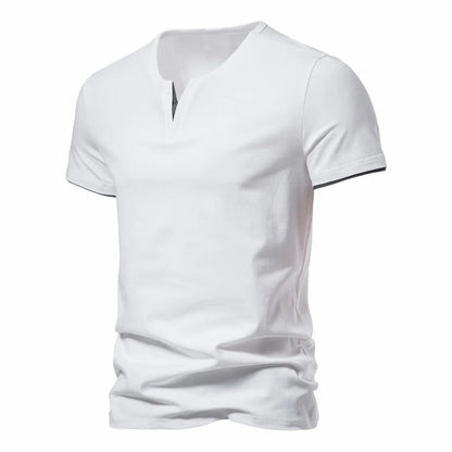 VALORIA | Men’s versatile Henley short sleeve shirt relaxed fit style