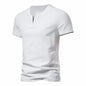 VALORIA | Men’s versatile Henley short sleeve shirt relaxed fit style