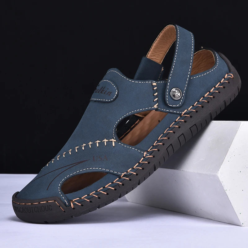 VALORIA | Men’s versatile breathable leather sandals everyday wear comfort