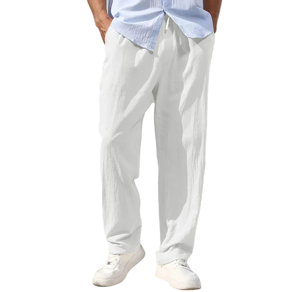 VALORIA | Men’s versatile cotton linen straight-leg pants casual and smart casual wear