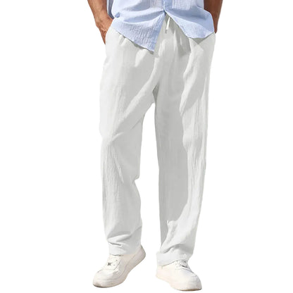 VALORIA | Men’s versatile cotton linen straight-leg pants casual and smart casual wear
