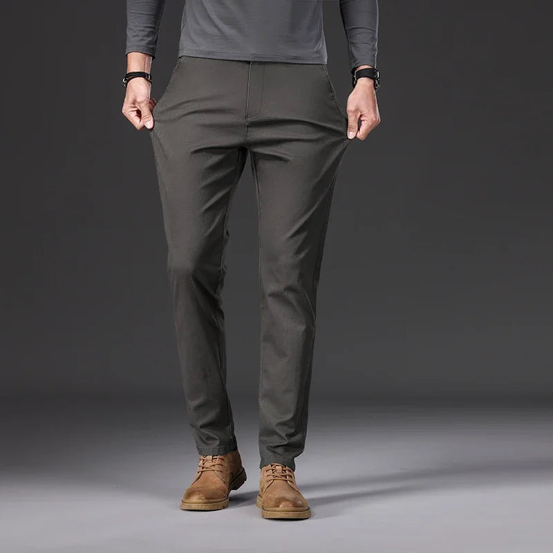 VALORIA | Men’s versatile cotton slim straight trousers for office and weekend wear