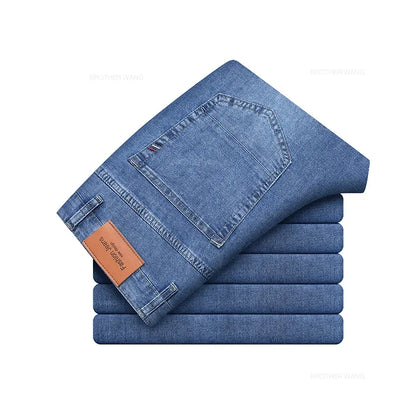 VALORIA | Men’s versatile lightweight stretch cotton jeans with all-day comfort