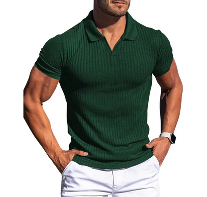 VALORIA | Men’s versatile slim-fit knitted polo T-shirt for business casual and everyday wear