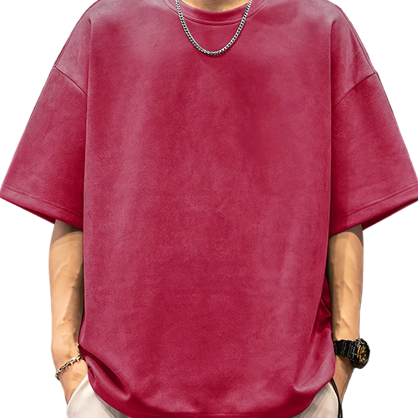 VALORIA | Men’s versatile suedette velvet t-shirt streetwear 