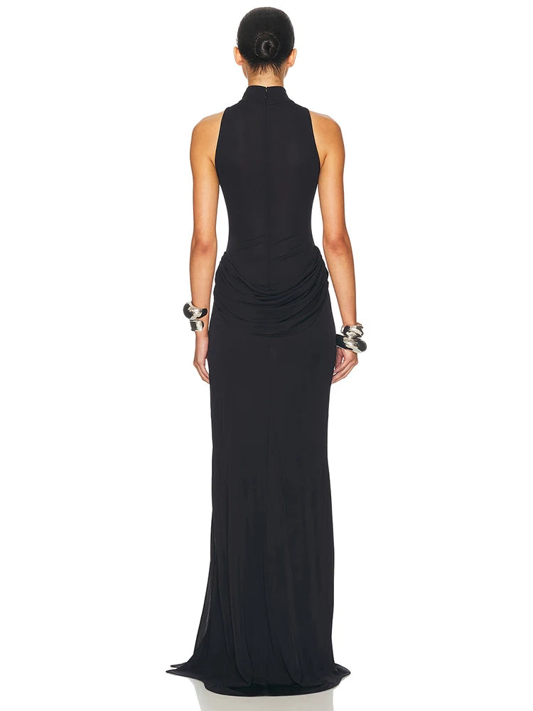 VALORIA | Premium off-shoulder split maxi dress flattering fitted shape