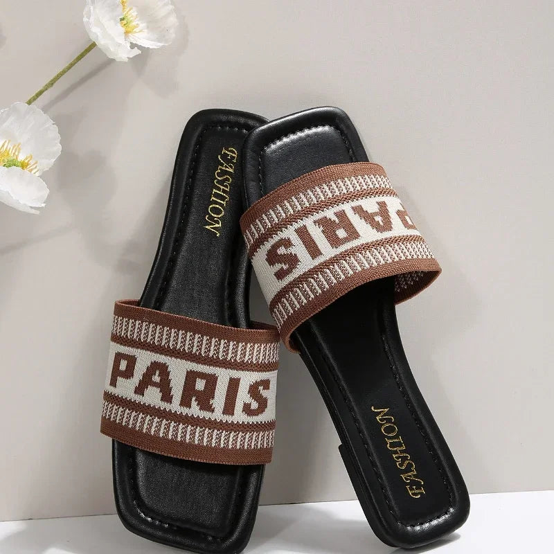 VALORIA | Women’s Casual Flat Slide Sandals soft cushioned footbed for enhanced comfort
