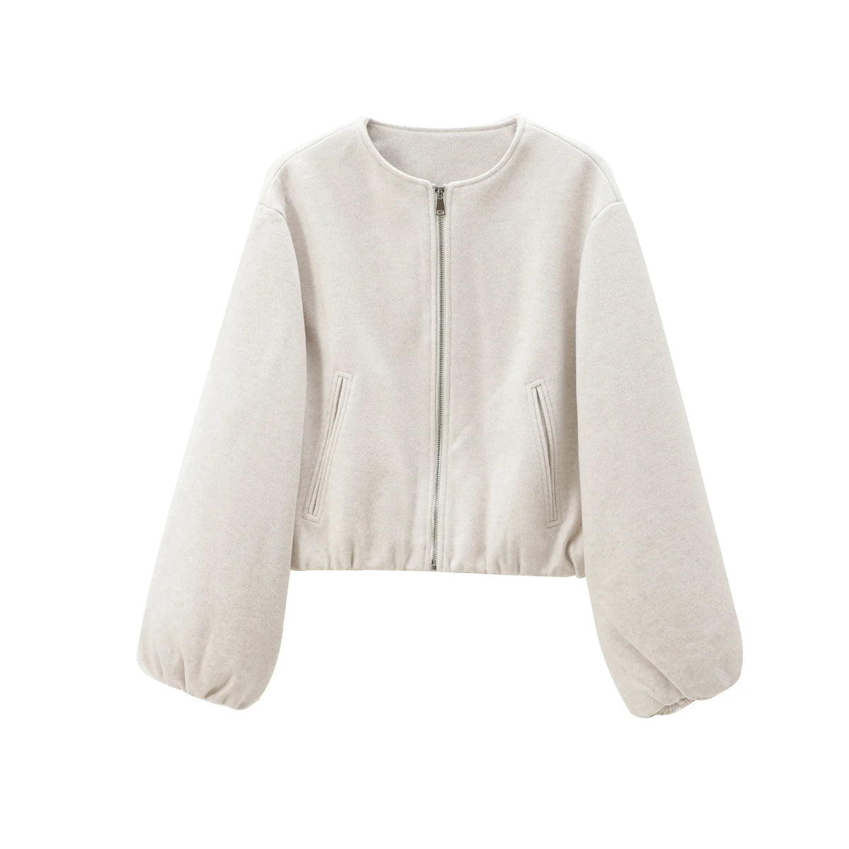 VALORIA | Women’s Cropped Zip-Up Bomber Jacket