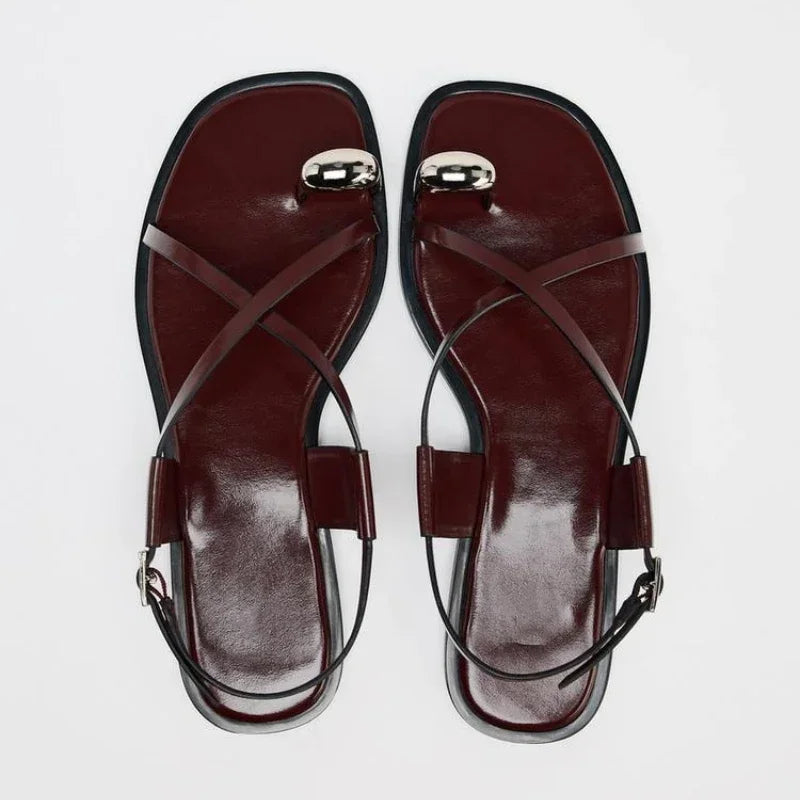 VALORIA | Women’s Cross-Strap Buckle Flat Sandals lightweight and comfortable sandals for women