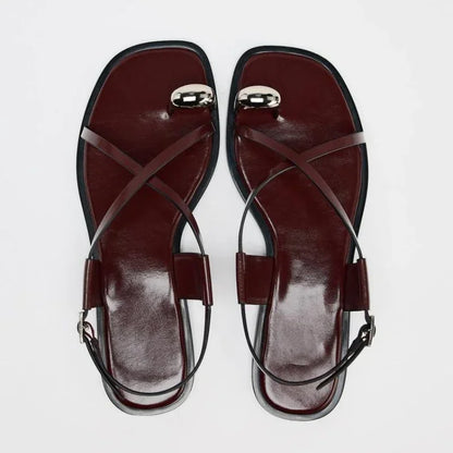VALORIA | Women’s Cross-Strap Buckle Flat Sandals lightweight and comfortable sandals for women