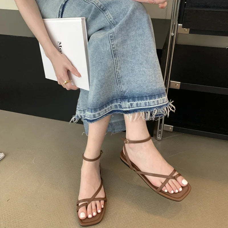 VALORIA | Women’s Elegant Toe-Loop Flat Sandals comfortable flat sandals for everyday wear