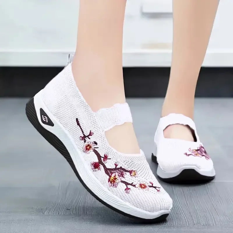 VALORIA | Women’s Embroidered Chunky Sole Sneakers comfortable platform sneakers for everyday wear