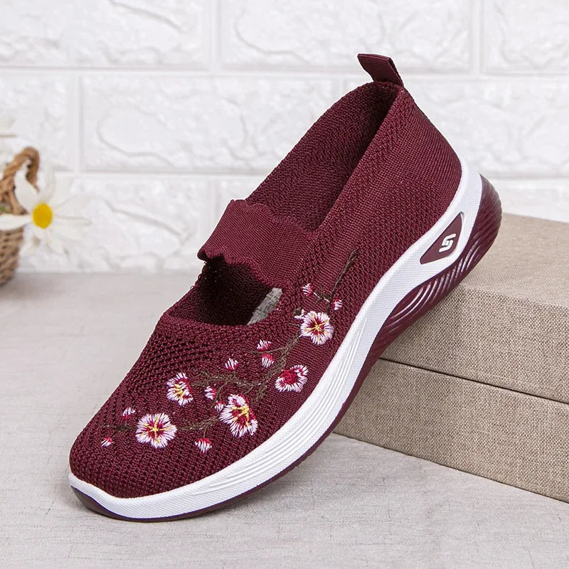 VALORIA | Women’s Embroidered Chunky Sole Sneakers cushioned sole for enhanced comfort and support