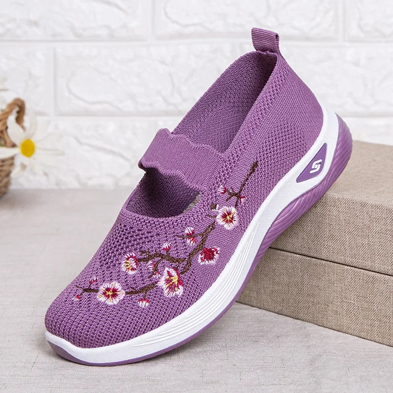 VALORIA | Women’s Embroidered Chunky Sole Sneakers fashionable athletic-inspired shoes with premium embroidery