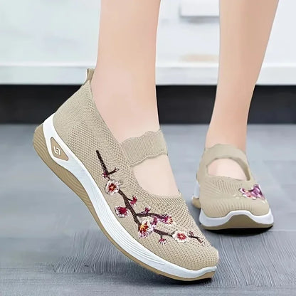 VALORIA | Women’s Embroidered Chunky Sole Sneakers stylish casual footwear with elegant embroidered details