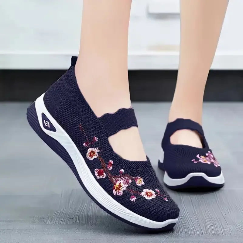 VALORIA | Women’s Embroidered Chunky Sole Sneakers trendy chunky sole design with modern streetwear appeal