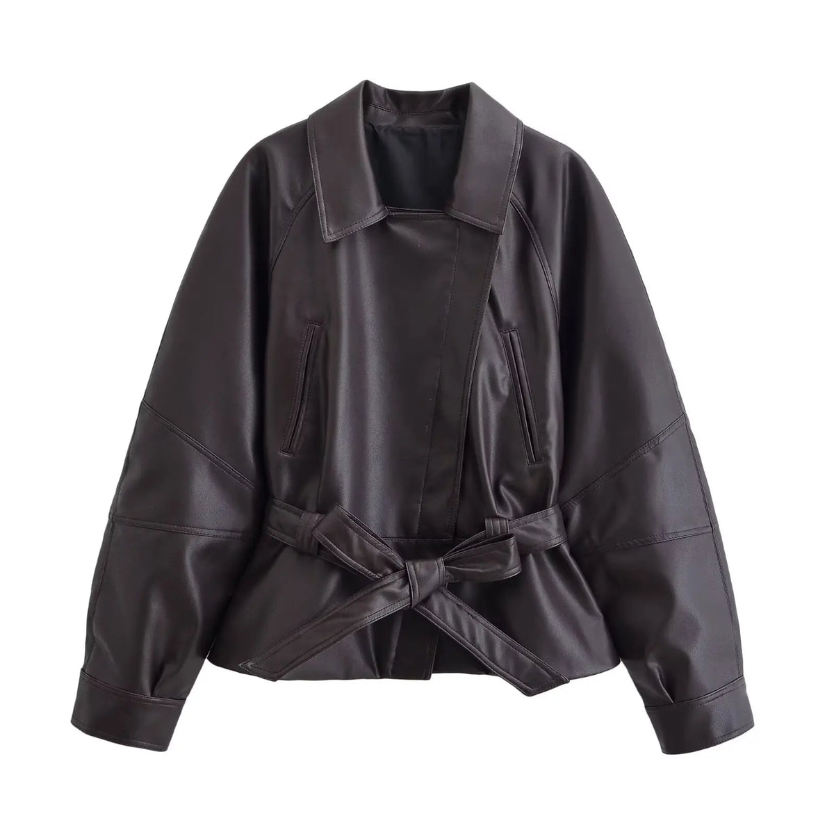 VALORIA | Women’s Faux Leather Long Coat