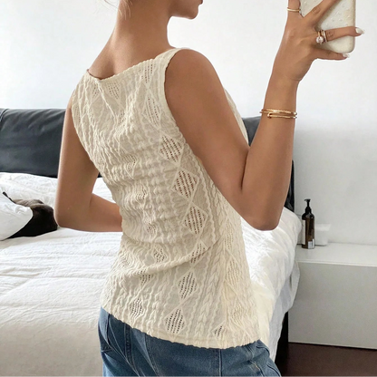 VALORIA | Women’s Geometric Sleeveless Shirt lightweight sleeveless top with modern geometric pattern