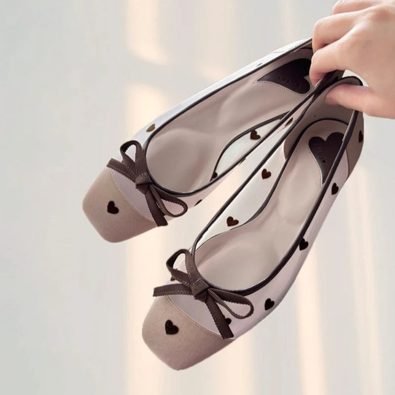 VALORIA | Women’s Heart Polka Dot Ballet Flats