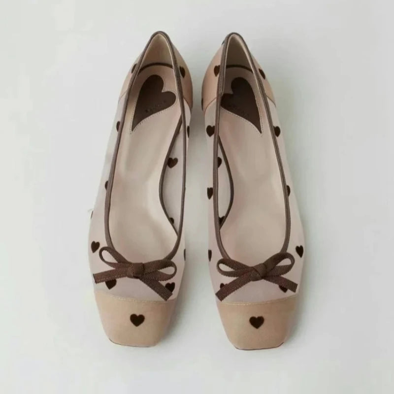 VALORIA | Women’s Heart Polka Dot Ballet Flats classic ballet-inspired design for casual wear