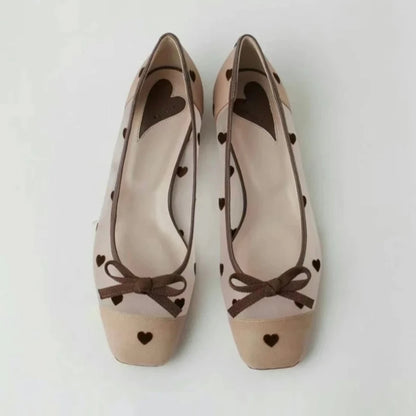 VALORIA | Women’s Heart Polka Dot Ballet Flats classic ballet-inspired design for casual wear