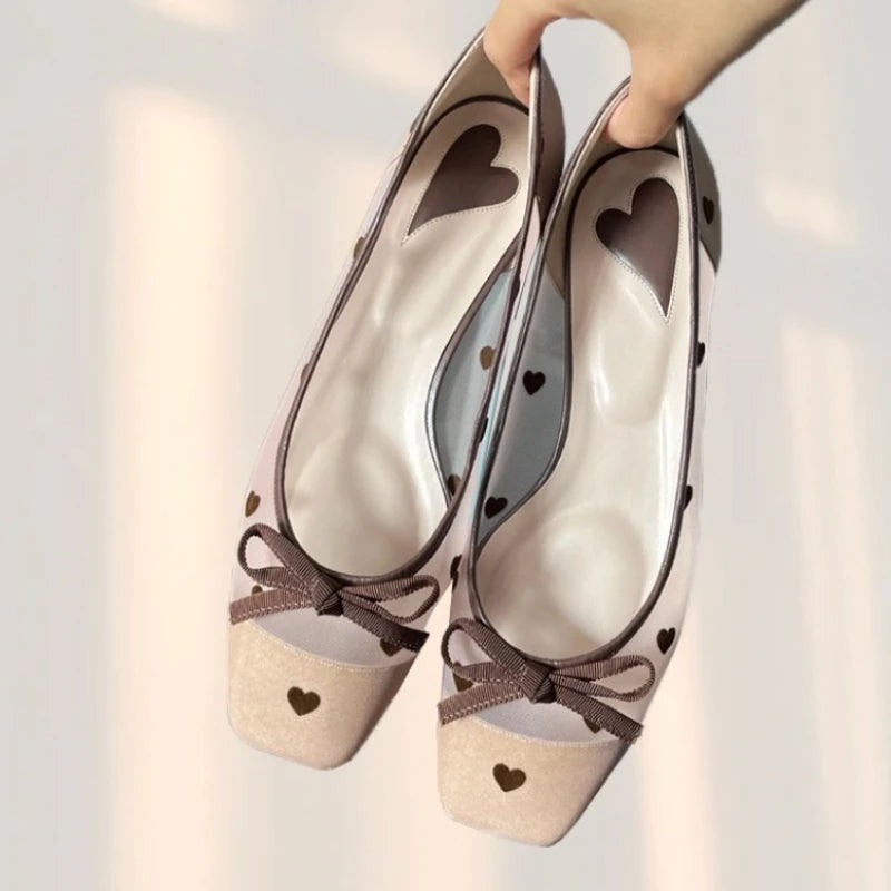 VALORIA | Women’s Heart Polka Dot Ballet Flats comfortable everyday footwear with feminine charm