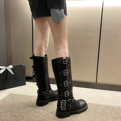 VALORIA | Women’s Knee High Platform Boots side view