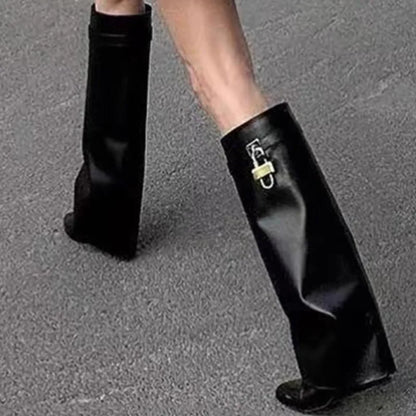 VALORIA | Women’s Over Knee Wedge Boots Plush Detail