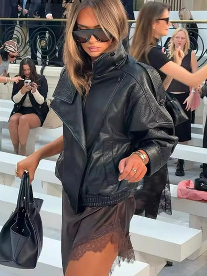 VALORIA | Women’s Oversized Faux Leather Jacket