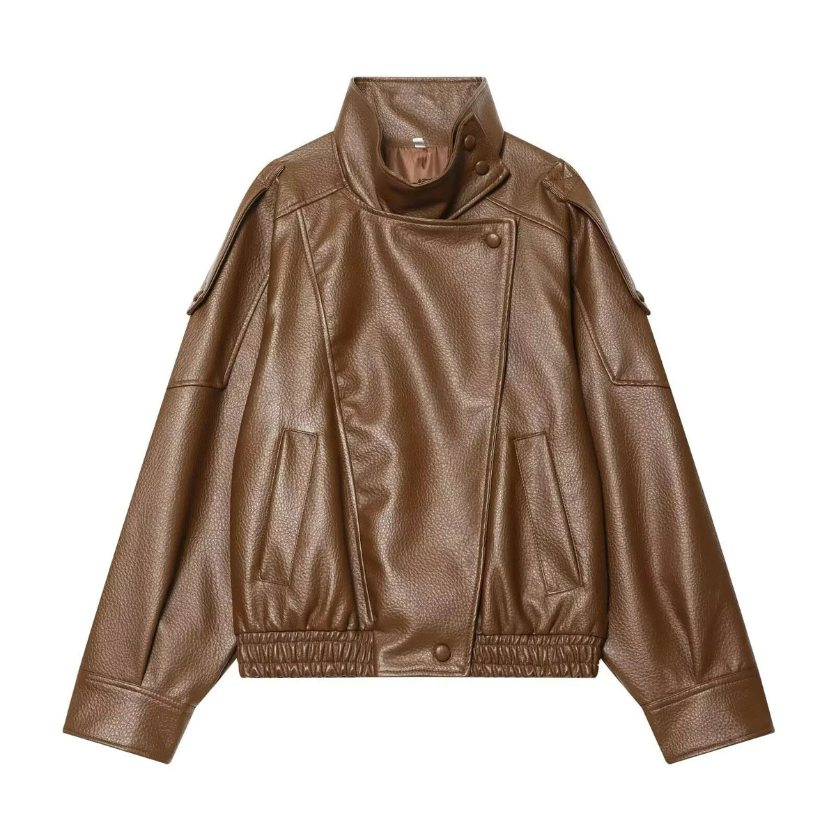 VALORIA | Women’s Oversized Faux Leather Zip-Up Jacket