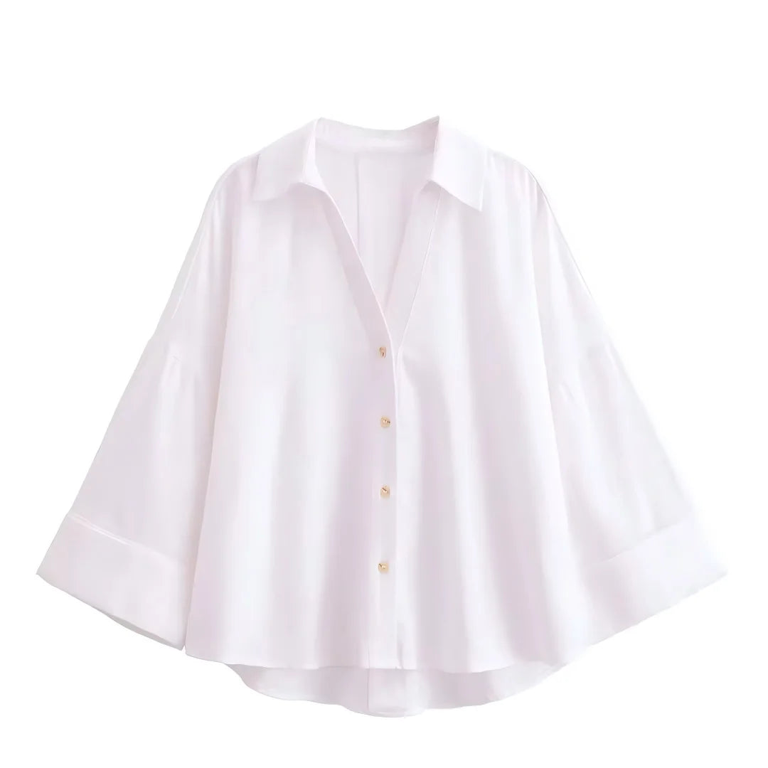 VALORIA | Women’s Oversized Wide Sleeve Shirt fashionable casual blouse for effortless style