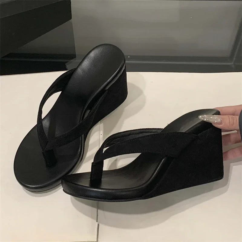 VALORIA | Women’s Platform Wedge Flip Flops comfortable summer sandals with elevated wedge sole