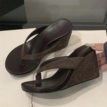 VALORIA | Women’s Platform Wedge Flip Flops stylish casual footwear for beach and vacation wear