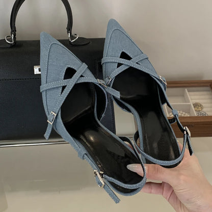 VALORIA | Women’s Pointed-Toe Slingback Heels refined footwear for weddings, parties, and evening events
