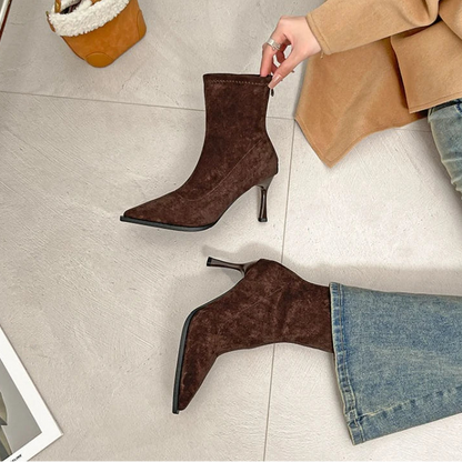 VALORIA | Women’s Pointed Toe High Heel Boots side view