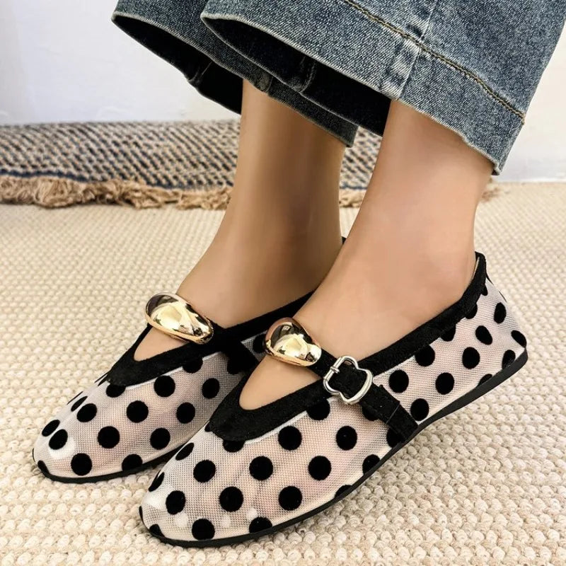 VALORIA | Women’s Polka Dot Ballet Flats comfortable everyday footwear for casual wear