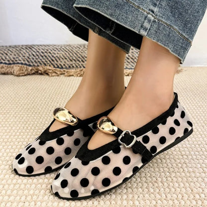 VALORIA | Women’s Polka Dot Ballet Flats comfortable everyday footwear for casual wear