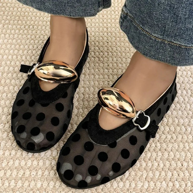 VALORIA | Women’s Polka Dot Ballet Flats fashionable women’s flats for work and leisure