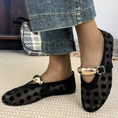 VALORIA | Women’s Polka Dot Ballet Flats stylish flat shoes with charming polka dot pattern