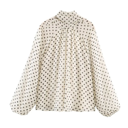 VALORIA | Women’s Polka Dot Slim Blouse stylish women’s top for office and casual outfits