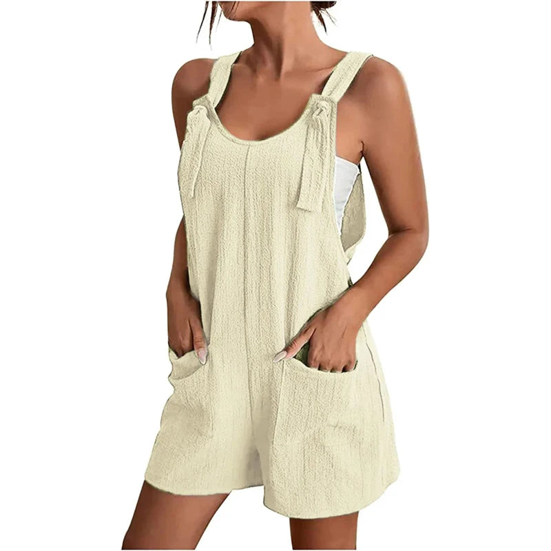 VALORIA | Women’s Sleeveless Pocket Short Jumpsuit fashionable summer jumpsuit with relaxed silhouette