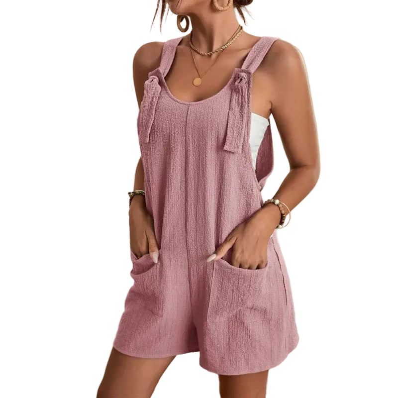 VALORIA | Women’s Sleeveless Pocket Short Jumpsuit lightweight summer outfit with practical pockets