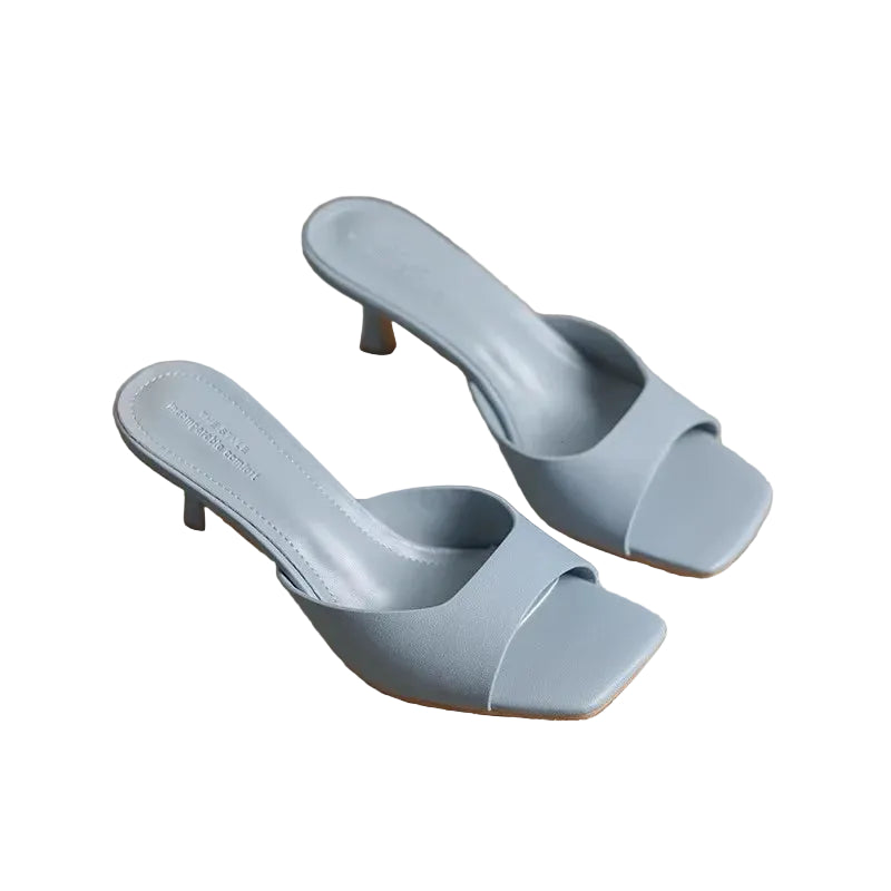 VALORIA | Women’s Square-Toe High Heel Mules chic slip-on design for special occasions