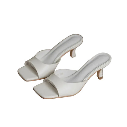 VALORIA | Women’s Square-Toe High Heel Mules elegant fashion footwear with modern square-toe design