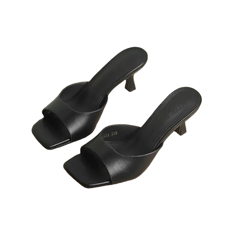 VALORIA | Women’s Square-Toe High Heel Mules stylish high heel sandals for sophisticated looks
