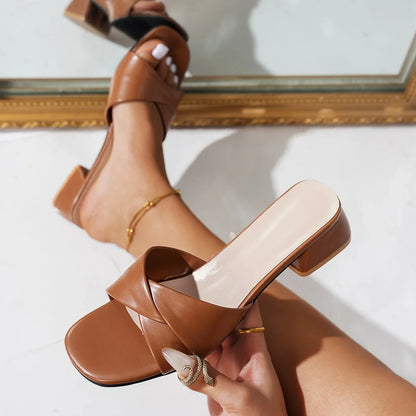 VALORIA | Women’s Square Heel Open-Toe Sandals