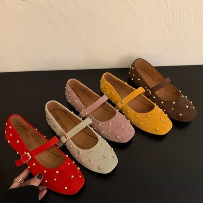 VALORIA | Women’s Suede Rivet Flats