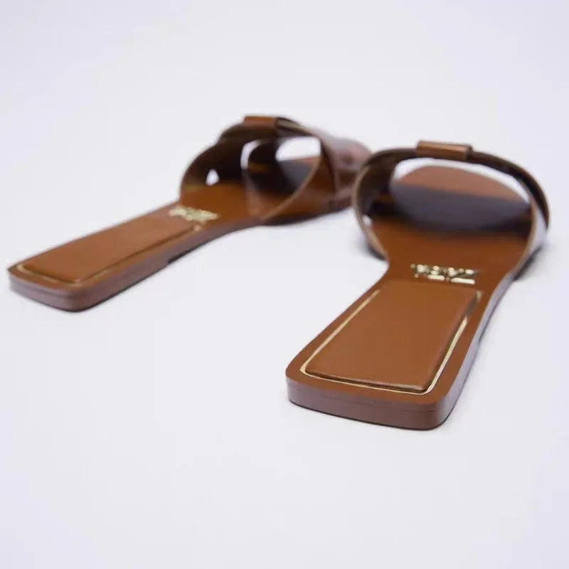 VALORIA | Women’s T-strap slide slippers comfortable summer design