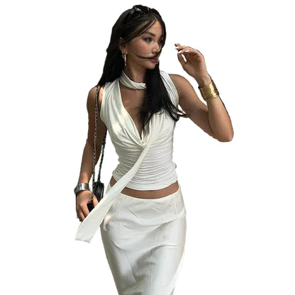 VALORIA | Women’s V-Neck Knit Tank Top elegant V-neck design with modern casual style