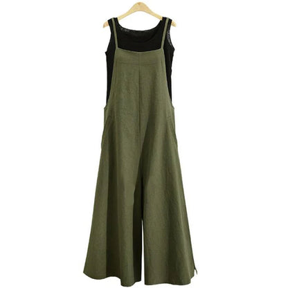 VALORIA | Women’s breathable cotton linen wide leg jumpsuit for summer wear